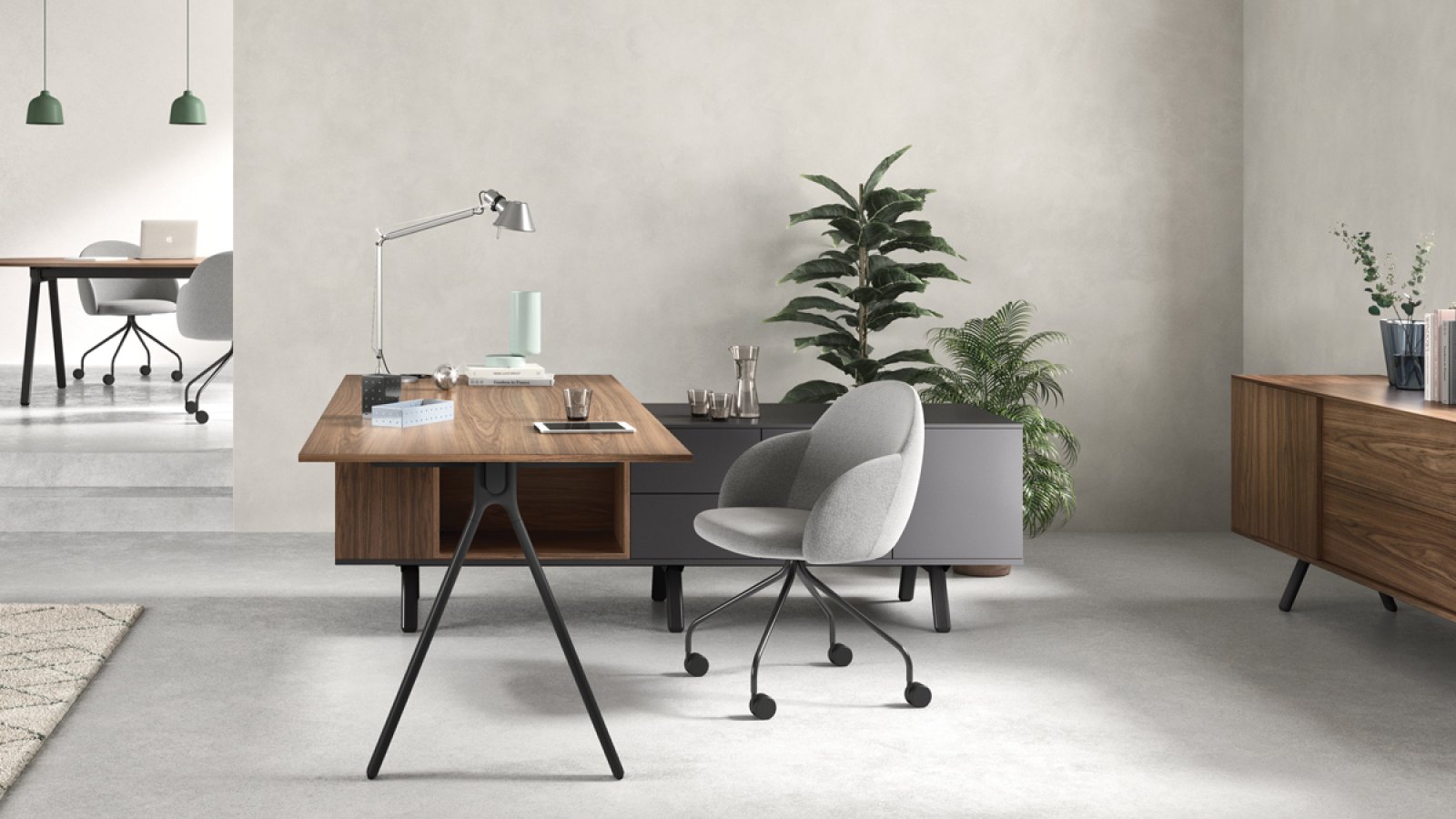 Design bureaus Lay van Archiutti met lichtgrijze bladen en rode structuur