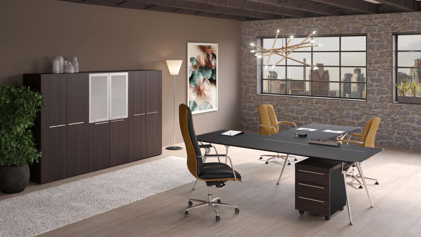 Design bureau Genesis van Codutti met blad in wengé gebeitst eiken