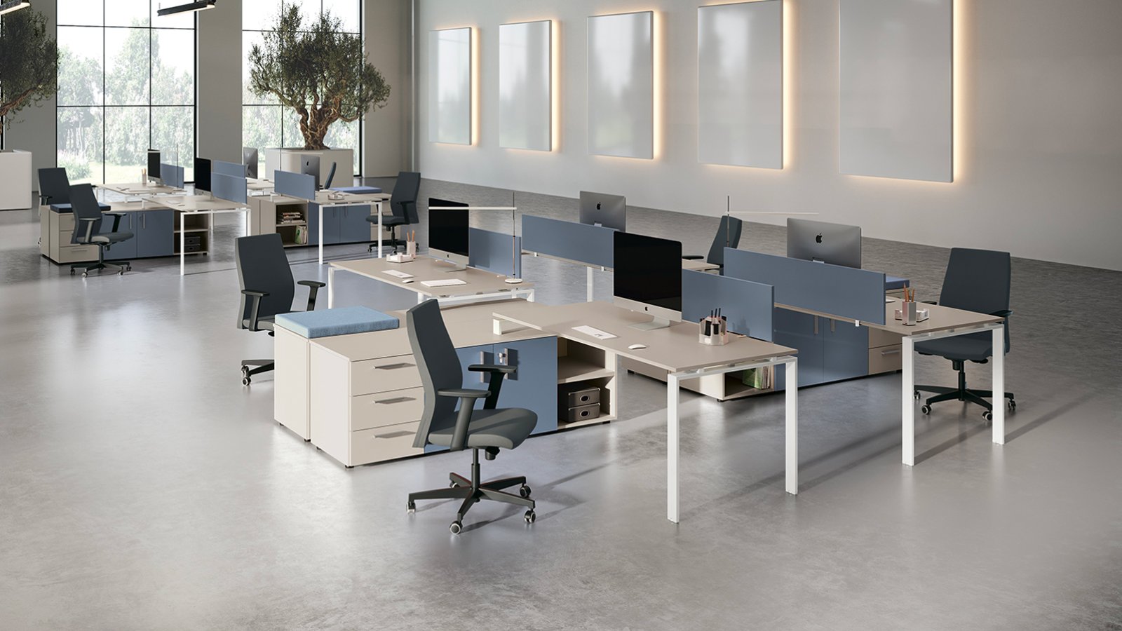 Geluidsabsorberend scherm van de serie Loft