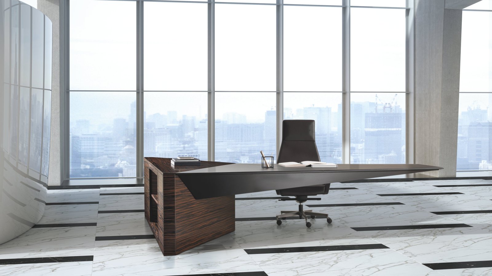 Euclideo conferentietafel van i4Mariani met blad op een centrale voet
