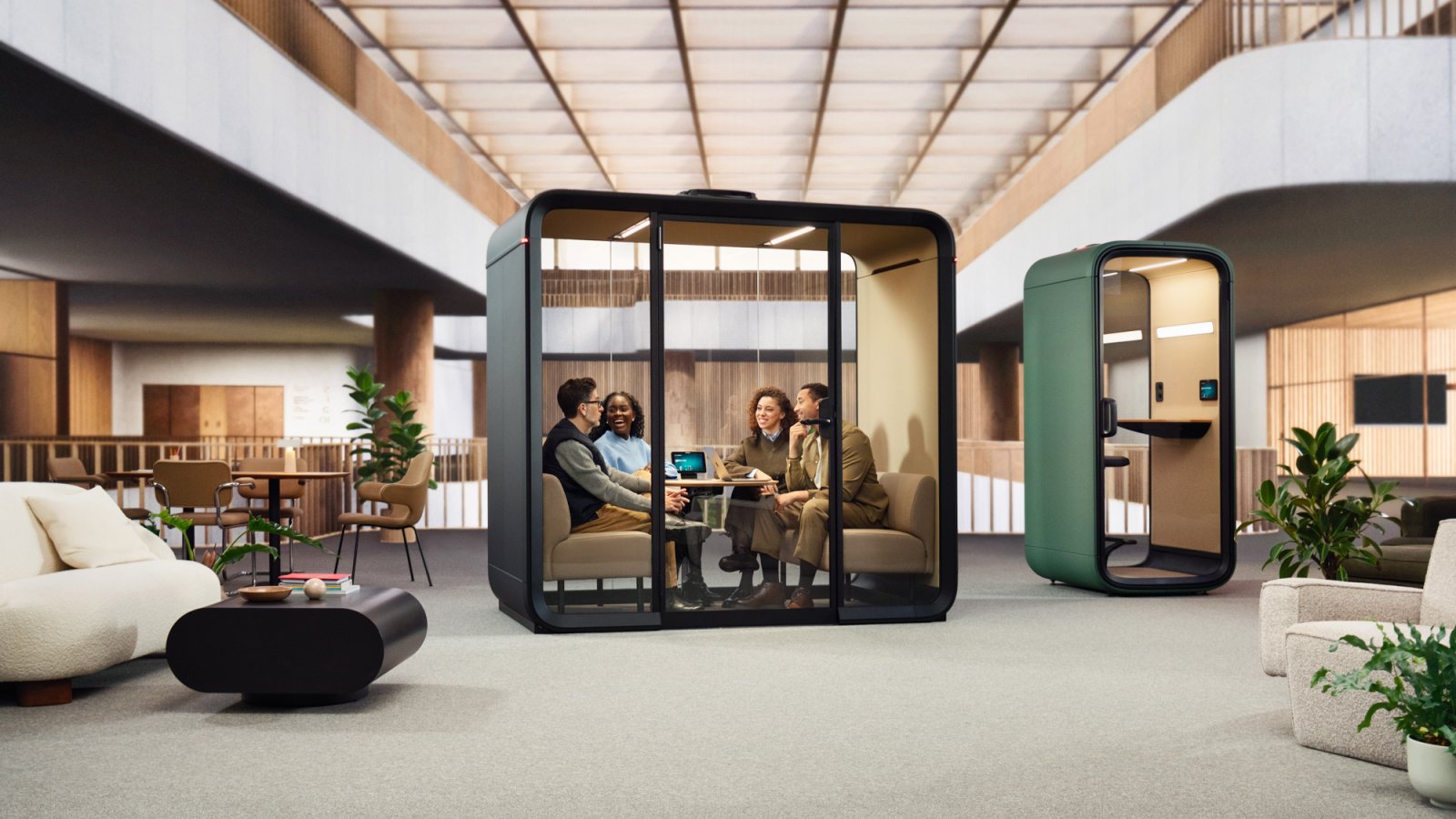 Framery Four vergaderpod in een Nederlands kantoor