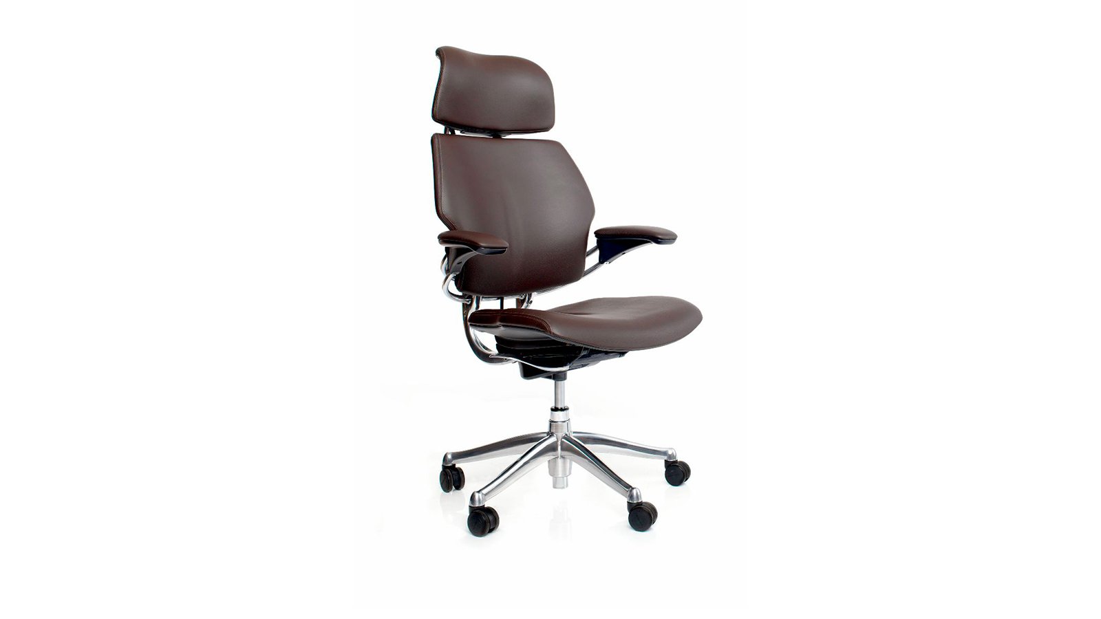 Freedom directiestoel van Humanscale met neksteun in leder
