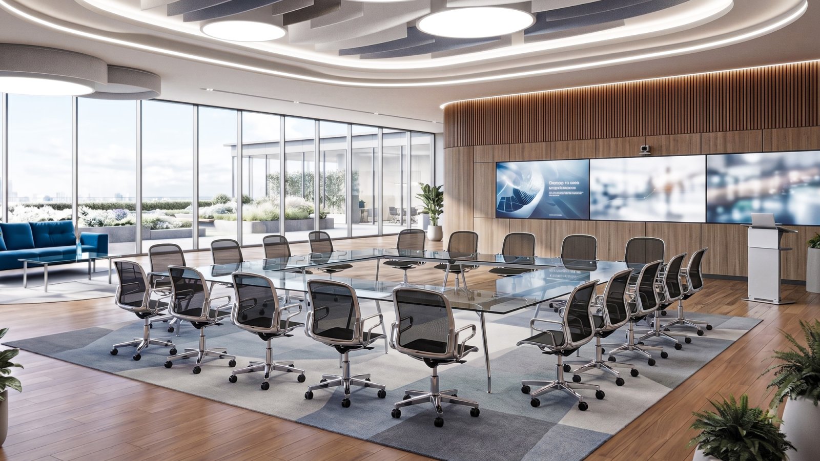 UniTable vergadertafel van ICF met fineerblad en gepolijst aluminium onderstel