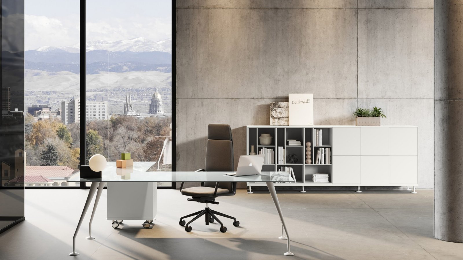 Énosi design bureau van Nikolas Chachamis in een lichte directiekamer, Amsterdam