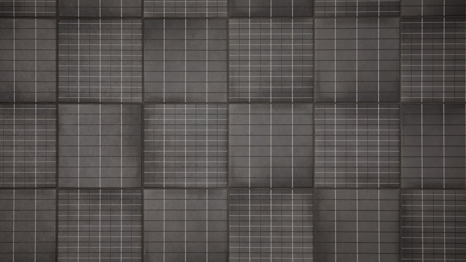 Badkamerwand in Aurore Charcoal Grid L van Mutina