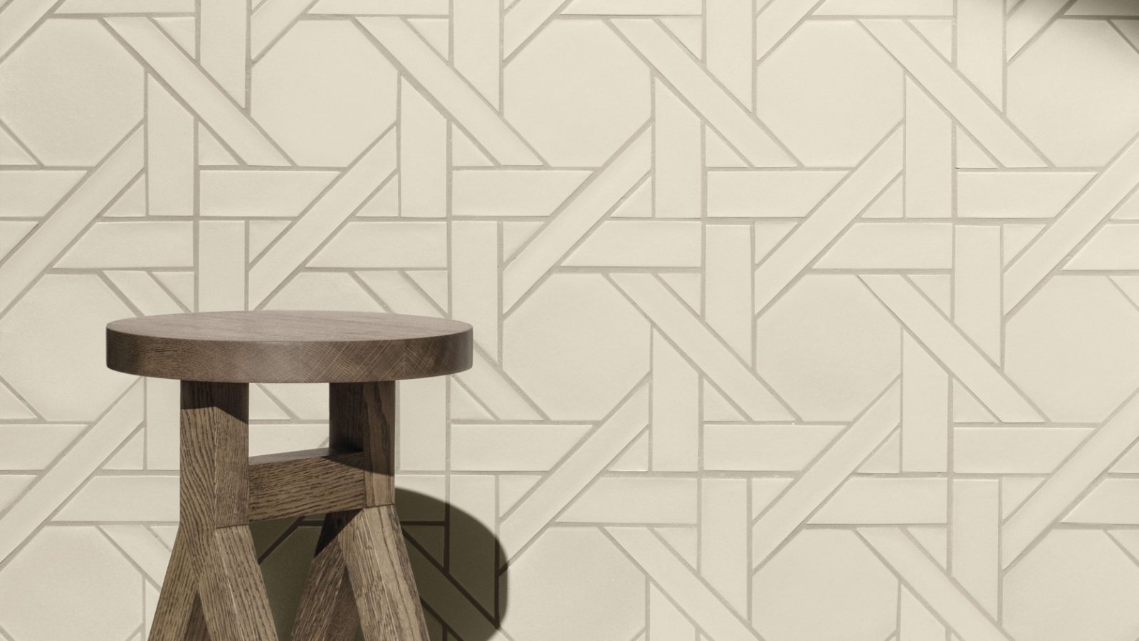 Weaving mozaiek van Mutina met Ba Leng vlechtpatroon in wit