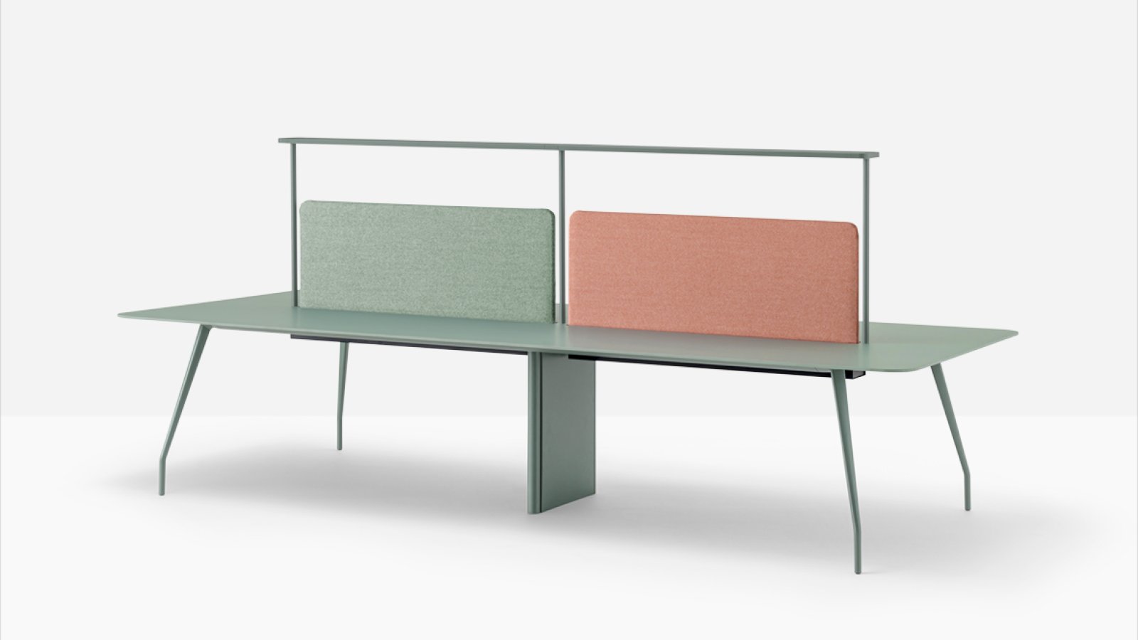 Bench bureau Rizz van Pedrali met wit HPL-blad en aluminium poten