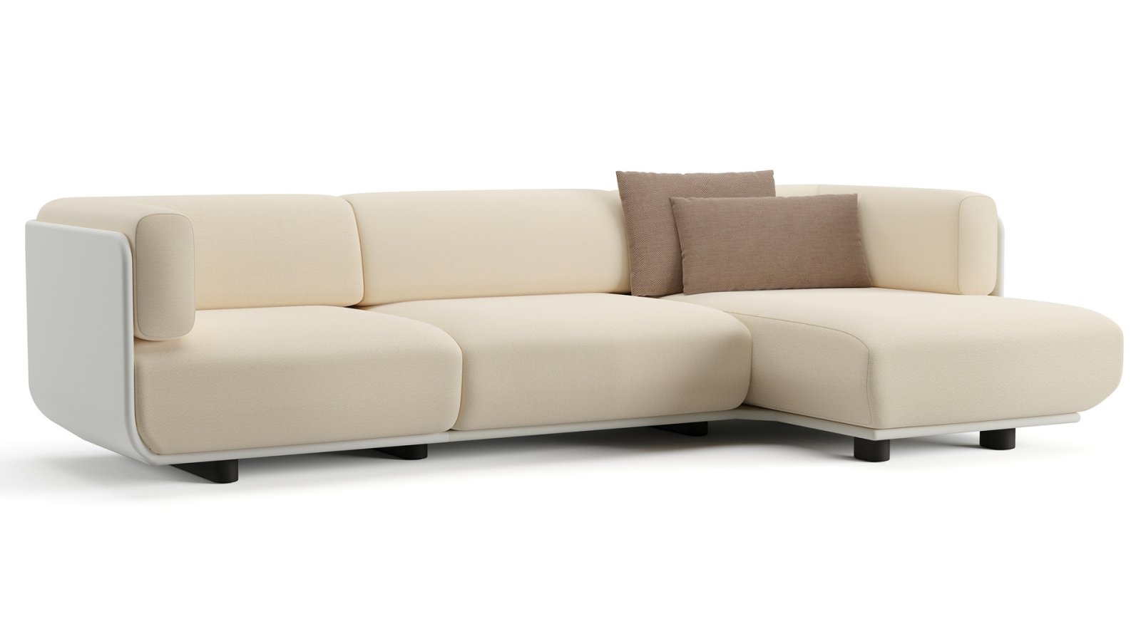 Bank Shaal van Arper in een kantoorlounge, modulaire samenstelling