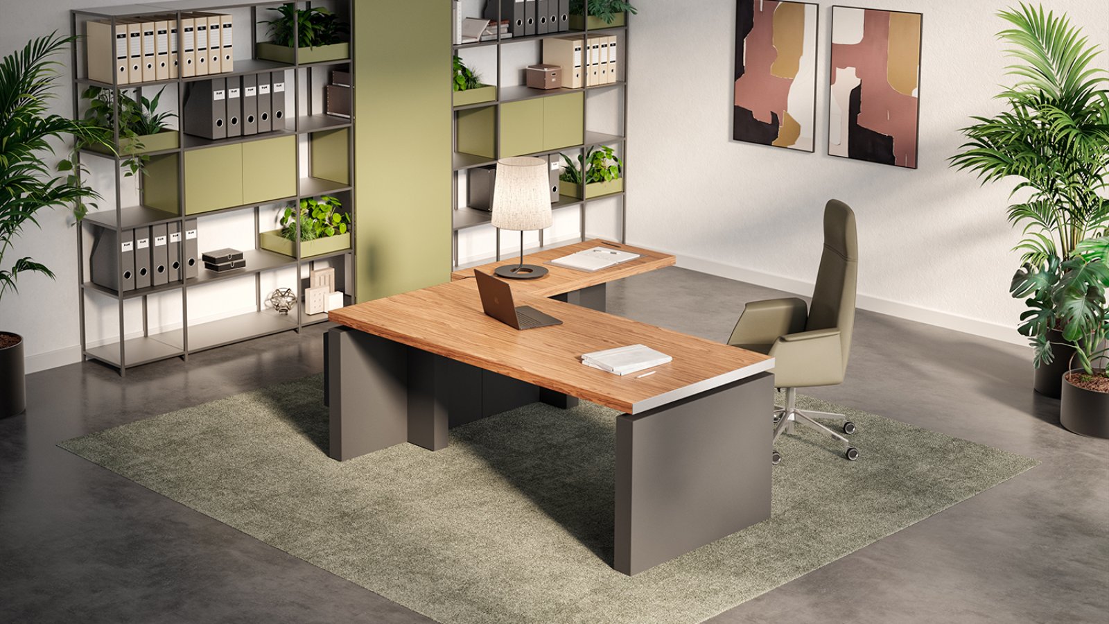 Directiebureau X12 van Quadrifoglio met notenhouten blad