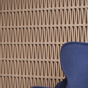 Celosia-wand met wilgenhouten profiel