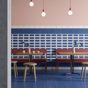 Tegel met patroon Double Blue, Mattonelle Margherita van Mutina, 20,5 x 20,5 cm