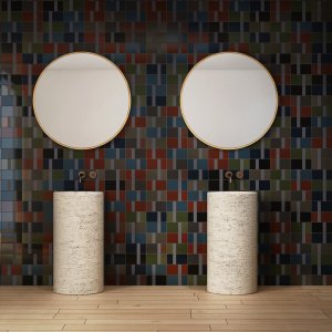 Detail van Diarama's zeefdrukstreep in hoge laagdikte
