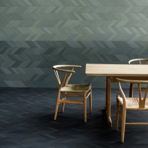 Korte Mews chevrons in Ink als dubbele visgraat