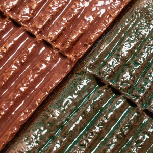 Verticaal gelegde Chamotte-strips