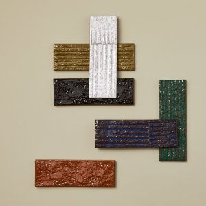 Chamotte-strip in de glanskleur Terra
