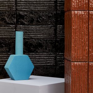 Chamotte-strip in de glanskleur Blu