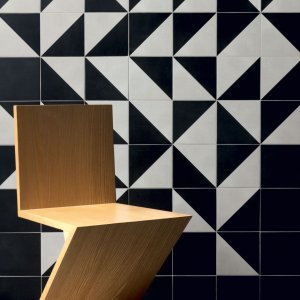 Detail van het matte glazuur van Futura en de onregelmatigheden