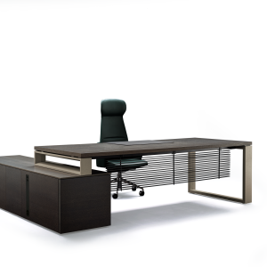 Lamellenscherm onder het blad van een Arche bureau