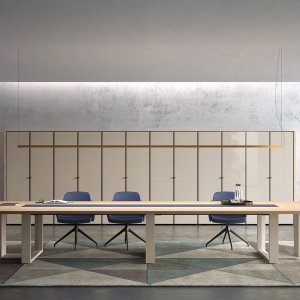 Ronde Arche kolomtafel op stalen voet