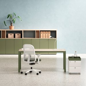 Directiekamer Fattore Alpha met dressoir Ar.tu en boekenkast Space