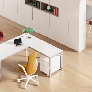 Vierkante vergadertafel 200 x 200 Fattore Alpha in Canaletto-walnoot