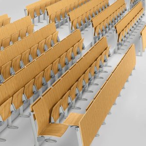 Universiteitsmeubilair Omnia Evolution met schrijftabletten