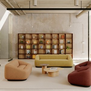Aom fauteuil van Arper in een wachtruimte