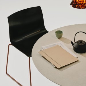 Papierstructuur zichtbaar op het oppervlak van de Catifa Carta schaal