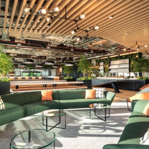 De Loop sofa markeert de wachtzone van een kantoor