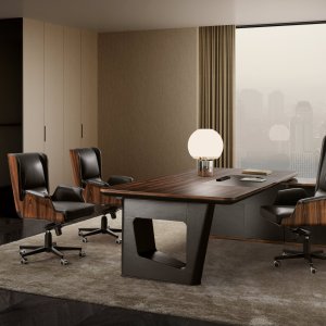 Kast met open vakken en klepdeur