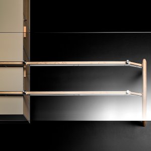 Geïntegreerd rek van de Rail glasvariant van 220 cm
