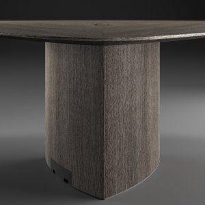 Kabelweg binnen in de poot van de Trilo tafel