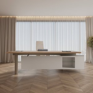 Modern directiebureau Cloud van Codutti met blad van gehard glas