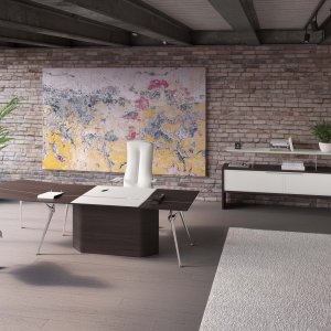 Directiekamer met design bureau Genesis, aanbouw en kast van Codutti