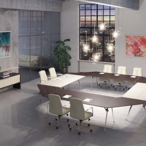 Wandconsole Genesis op twee gegoten aluminium poten