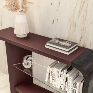 Fauteuil Mithos volledig bekleed met handgenaaid leer