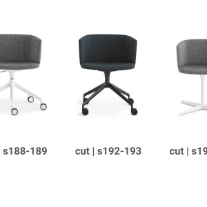 Cut op zelfremmende wielen aan een bureau