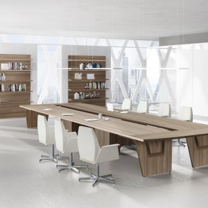Vooraanzicht van het Larus-bureau