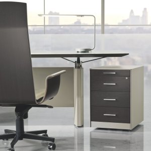 Directiekamer met bureau en aanbouwkast