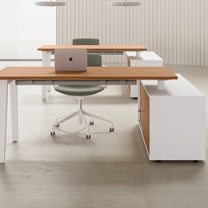 Werkplek E-Place van DVO Office op wit A-frame