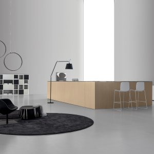 Achterwand van 110 cm van een vrijstaande Qubo-balie