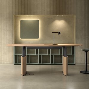 Gebogen greep onder het blad van een Eleva dressoir