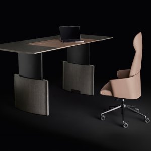 Directiebureau Eleva van Bralco met eiken blad en leren inlegvel