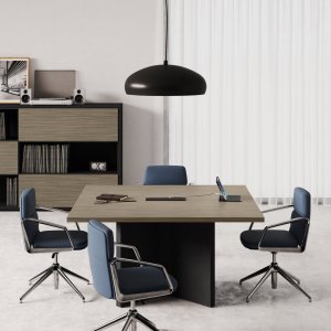 Elite vergadertafelcompositie van 560 cm met inspecteerbare kabelkolom
