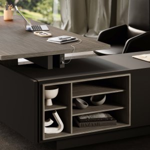 Monolithische Elite kast met schuifdeuren in gelakt glas, Londen Grijs