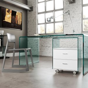 Bureau Rialto van FIAM Italia in gebogen glas