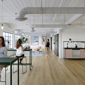 Hoge tafel gebouwd met het Fluido-systeem van Martex
