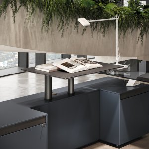 Rookglas-uitbreidingen van de Spike vergadertafel