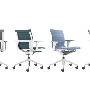 Aluminium behuizing van het kantelmechaniek onder de Una Chair