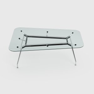 Trapeziumvormige UniTable vergadertafel van ICF, vier secties